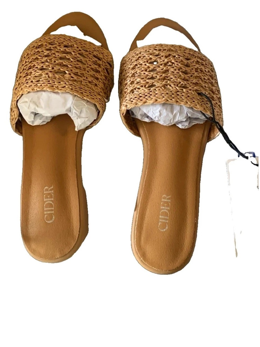 Cider Tan Woven Slide Sandals